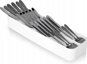 Fiókbetét Evőeszköztartó Tálca 5 Rekeszes Keskeny Fehér