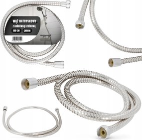 Zuhanytömlő Zuhanyzó Kád Hajlítható Kúpos 150 cm Chro Lk-t