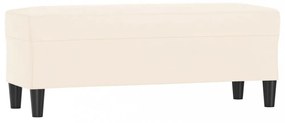 krémszínű bársony pad 100 x 35 x 41 cm