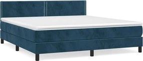 vidaXL sötétkék bársony rugós ágy matraccal 160x200 cm