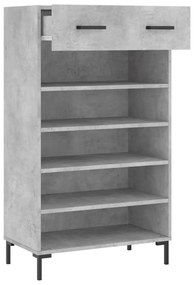 betonszürke szerelt fa cipőszekrény 60x35x105 cm