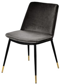 KH Diego szék, sötétszürke velúr anyaggal, fém lábakkal