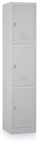 Fém szekrény - 3 doboz, 38 x 45 x 185 cm, csavaros zár, szürke - ral 7035
