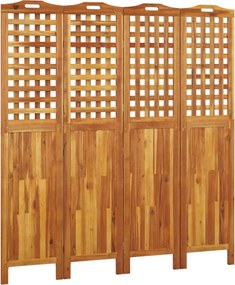 vidaXL 3 paneles tömör akácfa térelválasztó 162x2x180 cm
