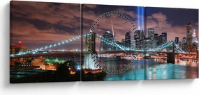 Kép - New York, Manhattan (órával) (90x30 cm)