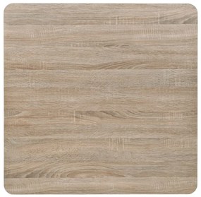 tölgyfa színű MDF/acél bisztró asztal 80 x 80 x 75 cm