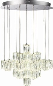 ENDON 76489 PRISTMA Modern Függesztett Lámpa Króm, Átlátszó LED IP20