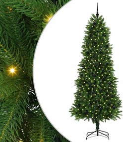 vidaXL Karácsonyfa 300 LED-del állvánnyal Zöld 240 cm PE