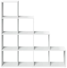 4 szintes fehér fa elválasztó könyvespolc 131,5 x 29 x 131,5 cm
