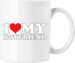 Bögre i love my boyfriend fiú fehér 330ml