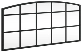 fekete ívelt vas fali tükör 60 x 30 cm