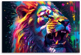 Gario Vászonkép Színes erős oroszlán Méret: 120 x 80 cm