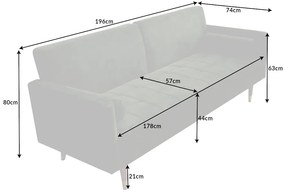Design ágyazható kanapé Walvia 196 cm zöld