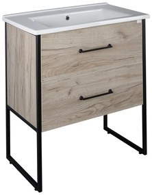 TMP IRON 75 álló fürdőszobabútor - Sanovit ATRIA 9075 porcelán mosdóval - 75 x 45,5 cm