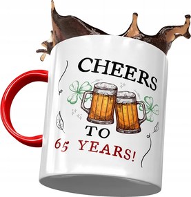 Piros Bögre Születésnapra 65 65-es 65-ös Ajándék Nyomtatott Fotóval