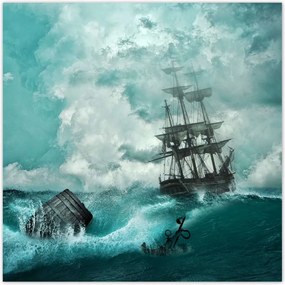 Poszterek 30x30 Vihar Tenger Hajó Tájkép
