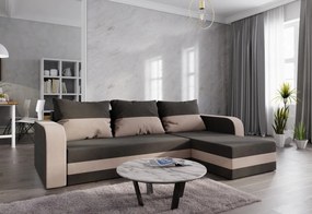 WELTA ágyazható sarok ülőgarnitúra, 237x85x140, barna/cappucino, mikrofáze20/48