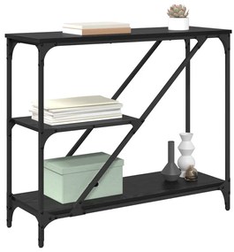 vidaXL Konzolasztal Fekete tölgy 88,5 x 30 x 75 cm Faanyag