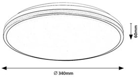 Rabalux 75058 - SLAVA LED/18W/230V IP44 fürdőszobai mennyezeti lámpa Ø 34 cm