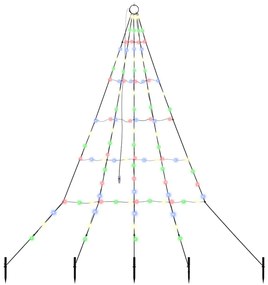 LED Karácsonyfák talajráccsal 112 LED-del Sokszínű 180 cm Fém