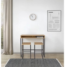 Íróasztal tölgyfa dekoros asztallappal 35x100 cm Frame – Woodman