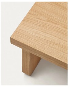 Natúr színű dohányzóasztal tölgyfa dekorral 89x62 cm Oaq – Kave Home