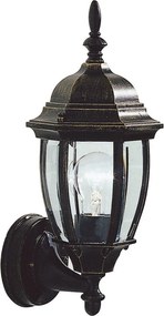DAR LIGHTING HAM162235 HAMBRO Klasszikus Kültéri Fali Lámpa Fekete Arany, Átlátszó E27 IP43
