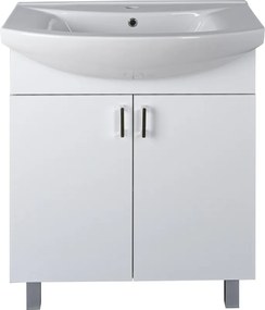 VivaStyle EKONOMIK 75 lábon álló 2 ajtós fürdőszobabútor Sanovit ZENON 6075 mosdóval 75 x 50 cm