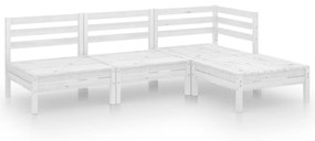 vidaXL 4 részes fehér tömör fenyőfa kerti ülőgarnitúra