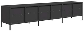 fekete hidegen hengerelt acél TV-szekrény 202 x 39 x 43,5 cm