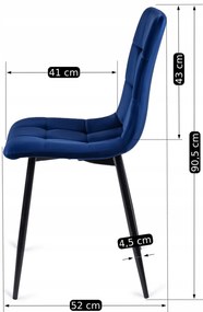 Sötétkék Bársony Étkezőszék. PERU