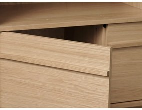 Natúr színű könyvespolc tölgyfa dekorral 140x90 cm Ponza – Unique Furniture