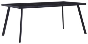 Fekete edzett üveg étkezőasztal 160 x 80 x 75 cm