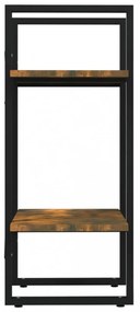 2 szintes füstös tölgy színű fa könyvszekrény 40 x 30 x 70 cm