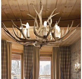 Ideal Lux - CHALET csillár láncon 8xE14/40W/230V szarvasagancs