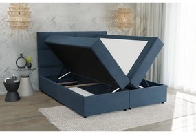 Sötétkék ágyneműtartós boxspring ágy 140x200 cm Rico – Ropez