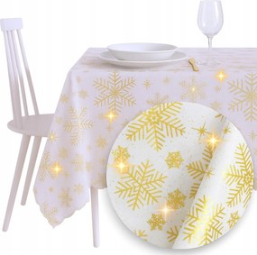 Abrosz Karácsonyi Arany Fehér Karácsonyi Hópehely 140X180 foltálló