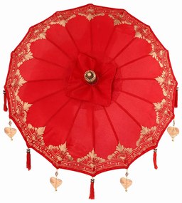 Balinéz Napernyő Piros (90-100) x 260 cm Pamut és tömör fa