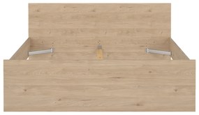 Natúr színű franciaágy ágyrács nélkül 180x200 cm tölgyfa dekorral Naia – Tvilum