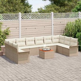 Kerti Kanapé Szett 11 pcs Beige és krém 55 x 55 x 37 cm
