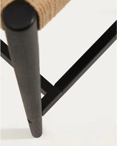 Fekete-natúr színű tölgyfa bárszék (ülésmagasság 65 cm) Analy – Kave Home