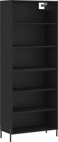 vidaXL fekete szerelt fa magasszekrény 69,5x32,5x180 cm