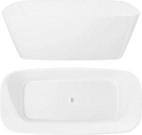 Szabadonálló Kád 150 Ásványi Öntvény Fehér Fényes Konglomerátum Egyenes