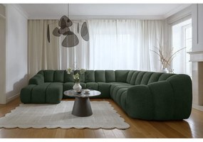 Sötétzöld sarokkanapé (jobb oldali-U alakú) Shell – Miuform