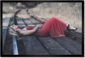 Poszterek keretben 60x40 Vasút Vonatok Sínek