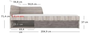 Egyszemélyes ágy 90 cm Jolene (nairobi gesztenye + onyx) (ágyráccsal). 1052966
