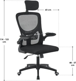 Ergonomikus irodai szék  fejtámlával fekete