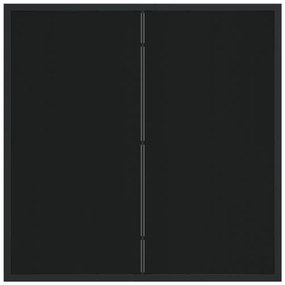 3 darabos kerti étkezősor párnákkal fekete poli rattan, kerti asztal fekete 80x80x73 cm edzett üveggel