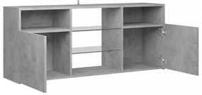 szürke TV-szekrény LED-világítással 120 x 30 x 50 cm