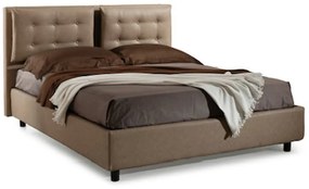 Bed&Sofa iSomn Bologna Franciaágy 180x200 cm, barna, ökológiai bőr, tárolóláda nélkül